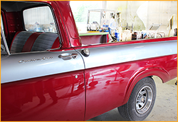 1962 Ford F150 Pickup red and silver