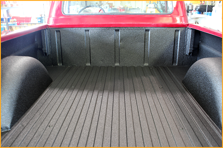 1962 Ford F150 pickup bed with a GatorHyde Spray-In Bedliner.