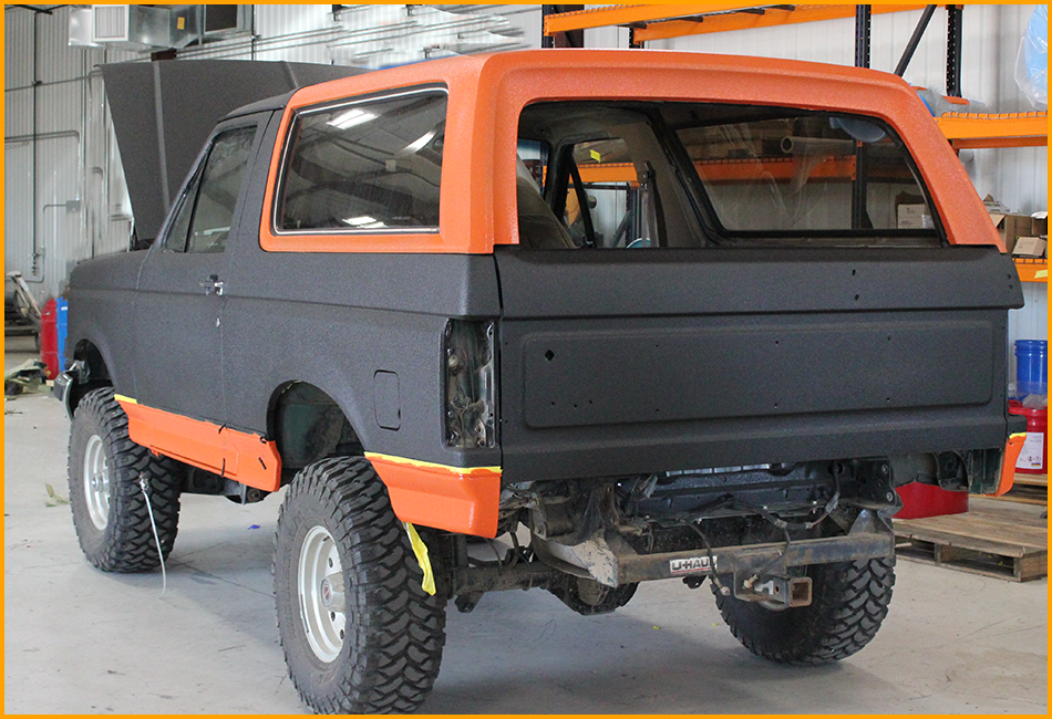 90's Ford Bronco sprayed with GatorHyde polyurea.