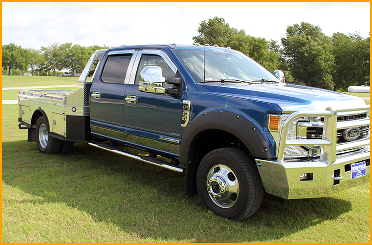 Ford F350 Super Duty flatbed.