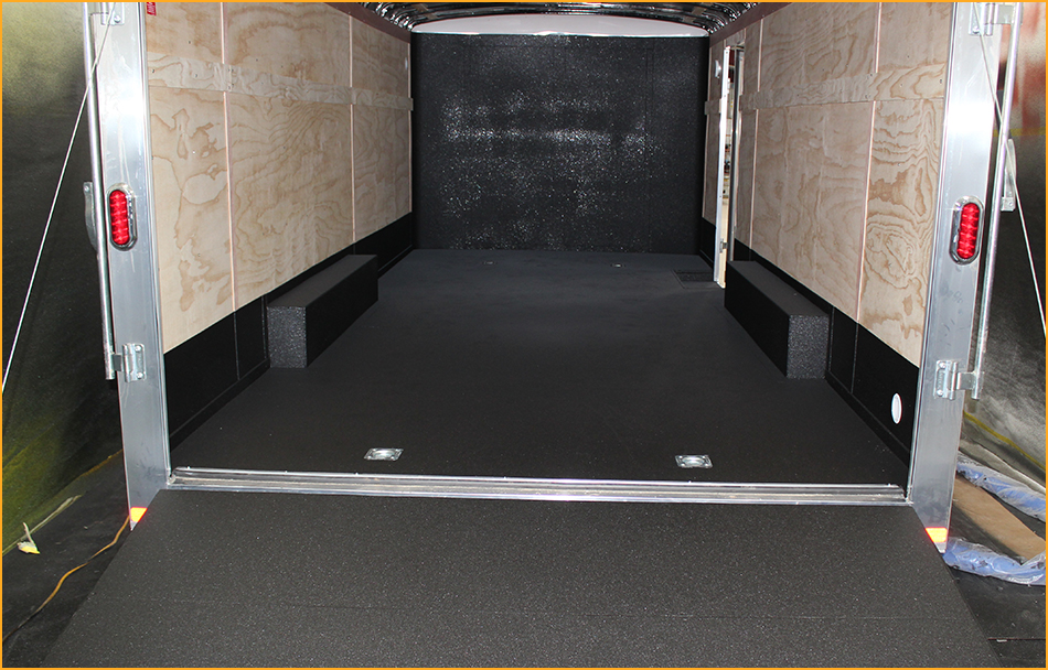 20 foot box trailer with wood floor sprayed with GatorHyde liner.