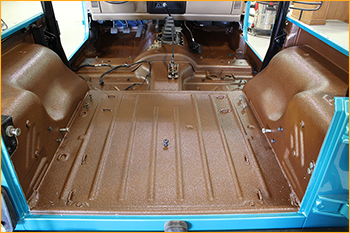 Interior of jeep lined with GatorHyde