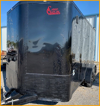  The front exterior of enclosed trailer before polyurea installation.