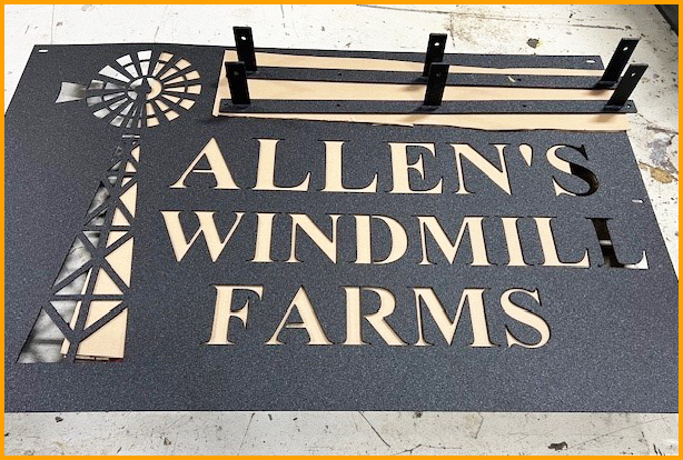 Metal sign, laser cut and coated with GatorHyde DLX.
