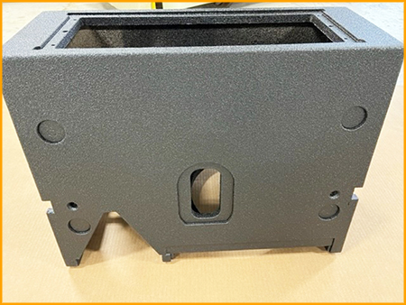 Custom made speaker box, interior and exterior, sprayed with GatorHyde DLX