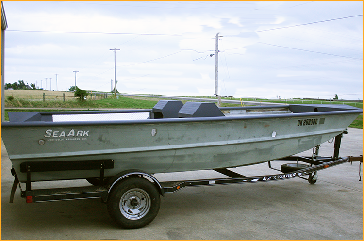 Sea Ark boat interior with GatorHyde lining